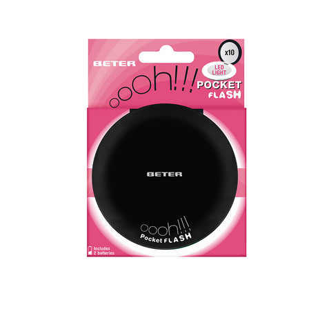 OHH! pocket flash mirror with light and x10 magnification #black 1 unit