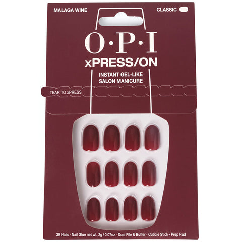 OPI xPRESS/ON Artificial Nails Iconic Shades #Malaga Wine 30 u