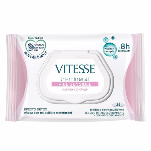 TRI-MINERAL SENSITIVE SKIN makeup remover wipes 25 units