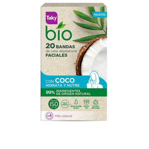 BIO COCO facial wax strips for hair removal, 20 units